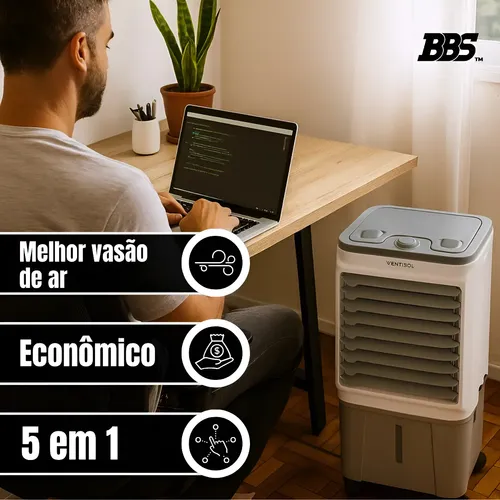 Climatizador Purificador De Ar 16l Reservatório Agua + Gelo