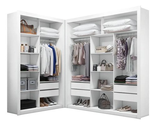 Closet modulado 6 gavetas amoudi moveis cor branco