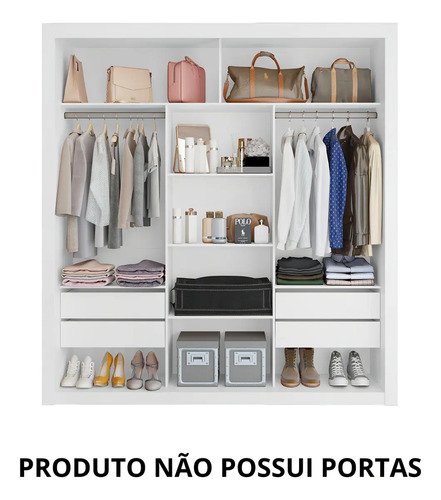 Closet Modulado 6 Gavetas Amoudi Móveis Cor Branco