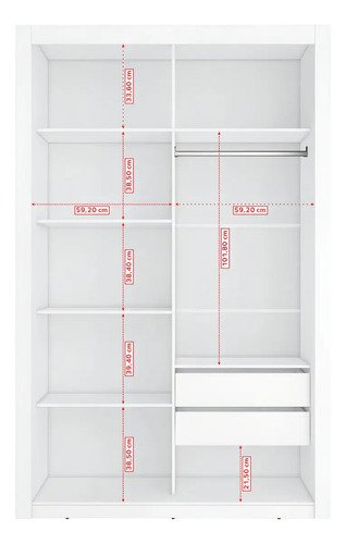 Closet Modulado 6 Gavetas Amoudi Móveis Cor Branco