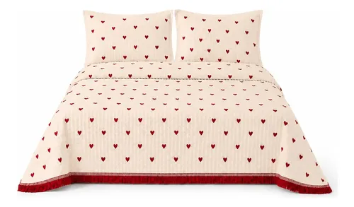 Cobre leito colcha cama queen king size 25x27mts coracao