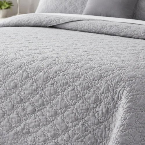 Cobre Leito Queen Matelado Dupla Face Leve Confortável Macio Cinza Matelado