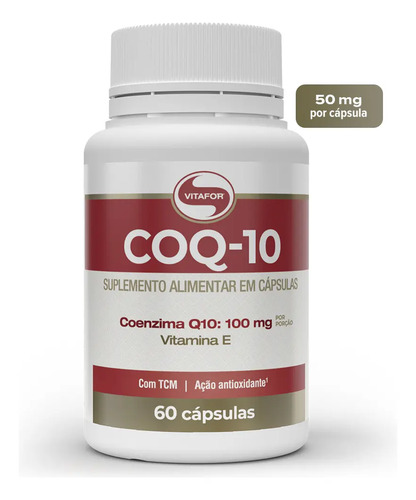 Coenzima q10 100mg 60 capsulas vitafor sem sabor