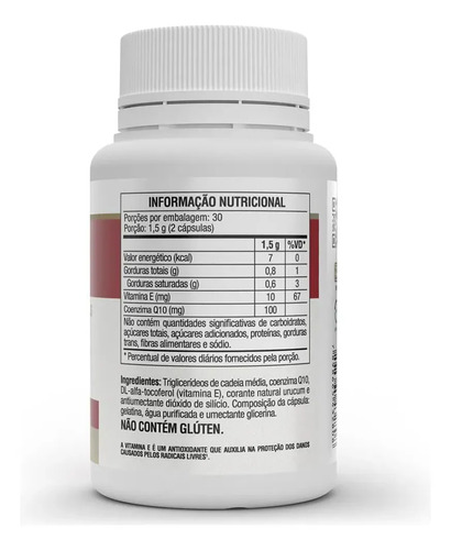 Coenzima Q10 100mg 60 Cápsulas Vitafor Sem Sabor