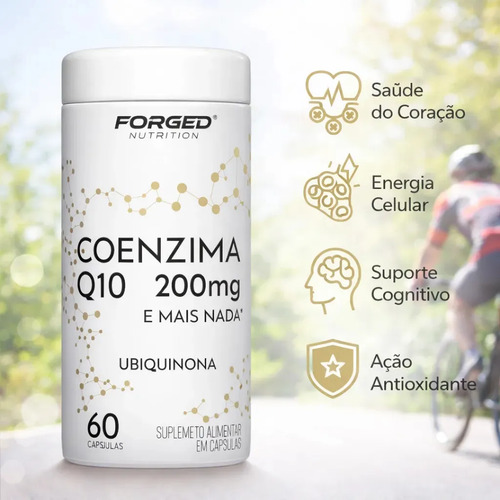 Coenzima Q10 200mg Pura Alta Concentração 60 Cápsulas - Forged Nutrition