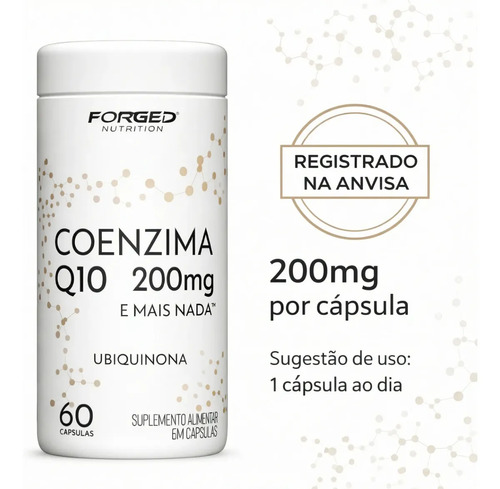 Coenzima Q10 200mg Pura Alta Concentração 60 Cápsulas - Forged Nutrition