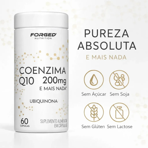 Coenzima Q10 200mg Pura Alta Concentração 60 Cápsulas - Forged Nutrition