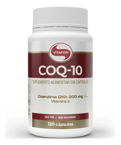 Coenzima q10 200mg vitamina e vitafor 120 capsulas suplement
