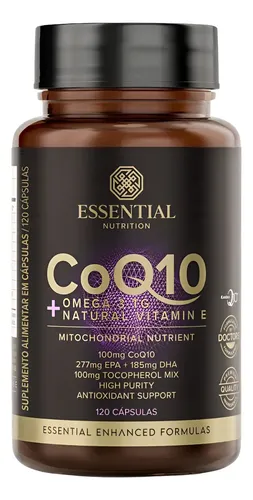 Coenzima q10 coq10 omega 3 tg essential nutrition 120 caps