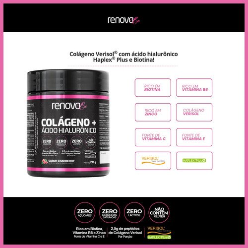 Colágeno Renova Be com Verisol e Ácido Hialurônico (Cranberry - Oxicoco)