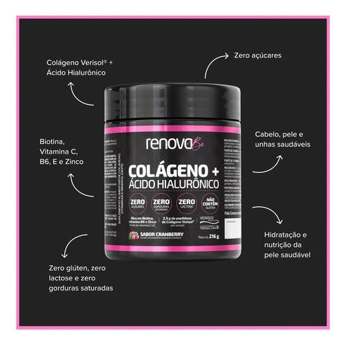 Colágeno Renova Be com Verisol e Ácido Hialurônico (Cranberry - Oxicoco)
