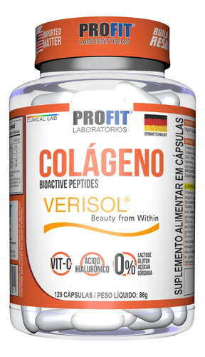 Colageno verisol 120 caps com acido hialuronico profit sab
