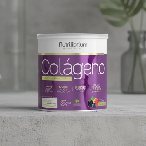 Colágeno Verisol Ácido Hialurônico Silício Orgânico Coq-10 Sabor Frutas Vermelhas