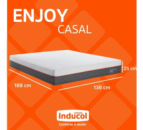 Colchão Casal Enjoy Inducol 138x188cm C/ Visco 25cm Altura