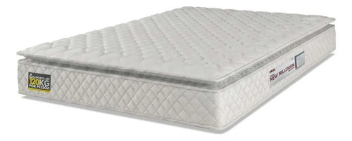 Colchao casal espuma d33 pillow top new millenium branco