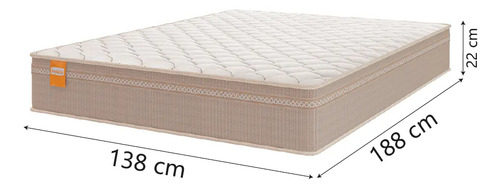 Colchão Casal Molas Qatar 138x188x22cm Bege/branco Inducol Cor Bege