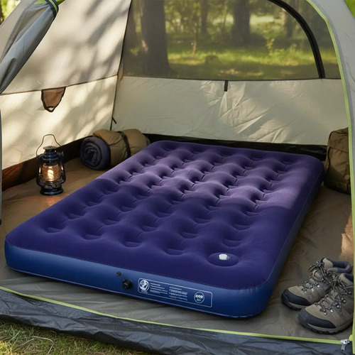 Colchao inflavel casal com inflador acoplado camping mor