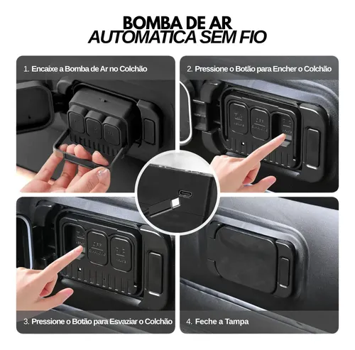 Colchão Inflável Casal Elétrico Queen Com 2 Travesseiros