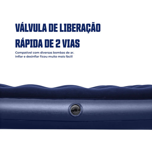 Colchão Inflável Casal Jaú Pesca 300kg Com Bomba Manual Camp