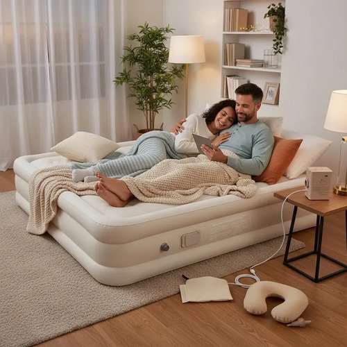 Colchao inflavel casal python fly com bomba eletrica e bater