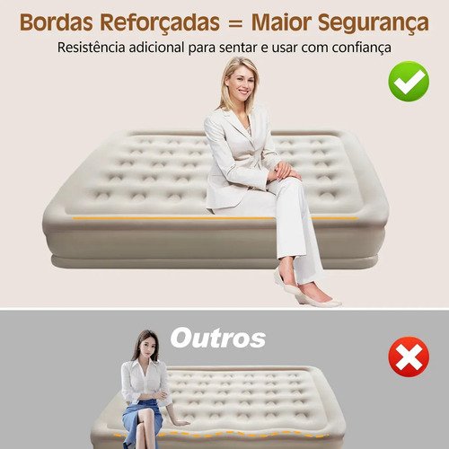 Colchão Inflável Casal Python Fly com Bomba Elétrica e Bateria Integrada USB