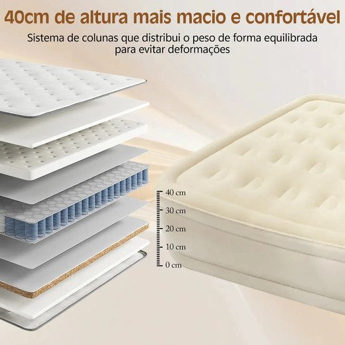 Colchão Inflável Casal Python Fly com Bomba Elétrica e Bateria Integrada USB