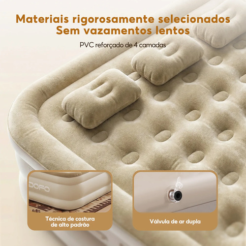 Colchão Inflável Casal Queen 200*150*44cm C/bomba Bivolt Usb