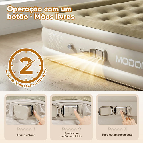 Colchão Inflável Casal Queen 200*150*44cm C/bomba Bivolt Usb