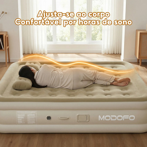 Colchão Inflável Casal Queen 200*150*44cm C/bomba Bivolt Usb