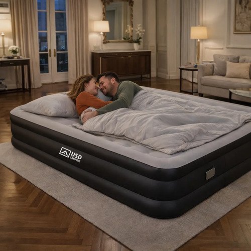 Colchao inflavel casal queen com bateria de litio integrada
