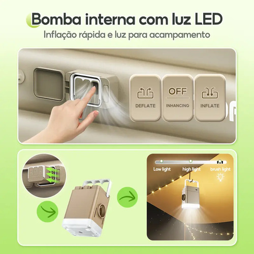Colchão Inflável MODOFO Solteiro 190x100 cm com Bomba Elétrica, para Camping e Casa