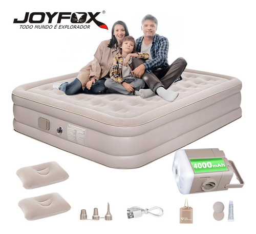 Colchao inflavel queen joyfox bateria litio integrada 203x15