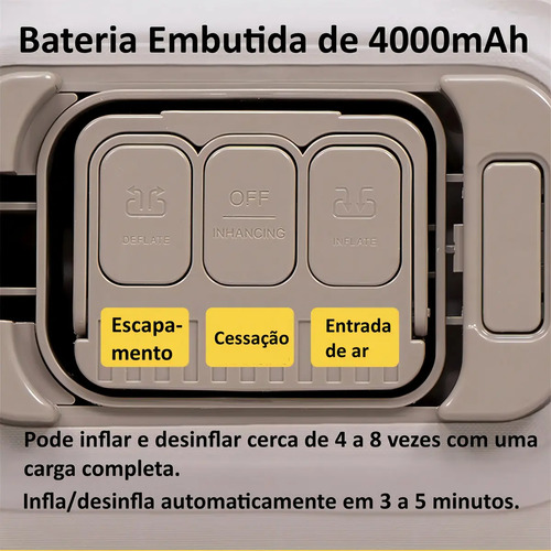 Colchão Inflável Queen Joyfox Bateria Lítio Integrada 203x154x44cm