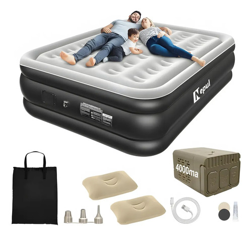 Colchao inflavel queen nepul duplo com 2 travesseiro inflave