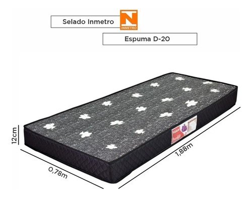 Colchão Solteiro D20 Dream Prorelax 188x78x12 Cm Shark Moveis