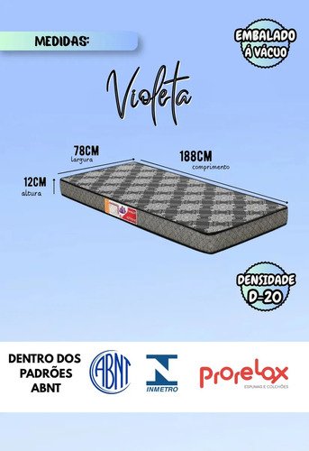 Colchão Solteiro D20 Dream Prorelax 188x78x12 Cm Shark Moveis
