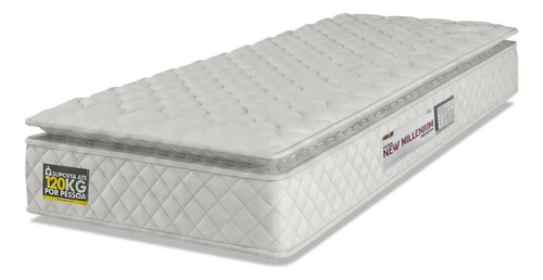 Colchao solteiro espuma d33 pillow top new millenium branco