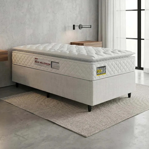 Colchão Solteiro Espuma D33 Pillow Top New Millenium Branco