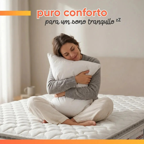 Colchão Solteiro Espuma D33 Pillow Top New Millenium Branco