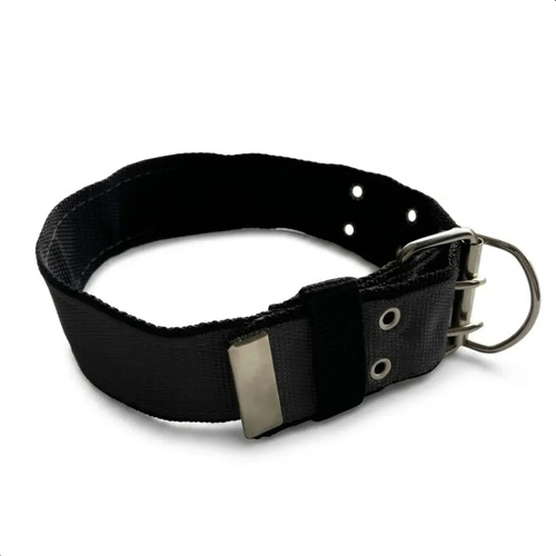 Coleira reforcada p caes grande porte fivela 2 pinos preto