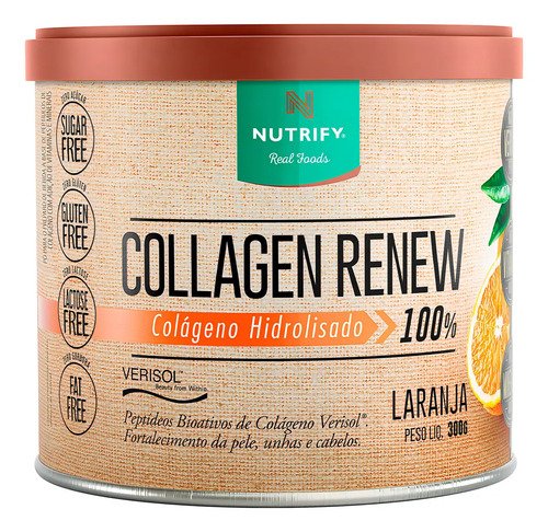Collagen renew sabor laranja nutrify 300g