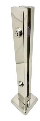 Coluna torre aco inox 40cm 2 furos polida para guarda corpo
