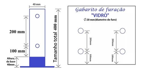 Coluna Torre Aço Inox Preto Fosco 40cm 2 Furos Puxadores Online