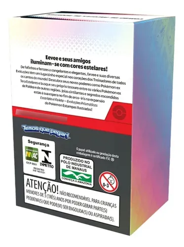 Combo 18 Booster Evoluções Prismáticas Pokémon 8.5 Tcg Copag