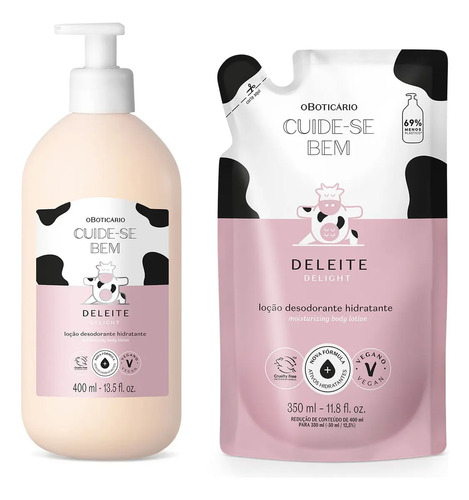 Combo cuide se bem deleite locao corporal 400ml refil 350ml