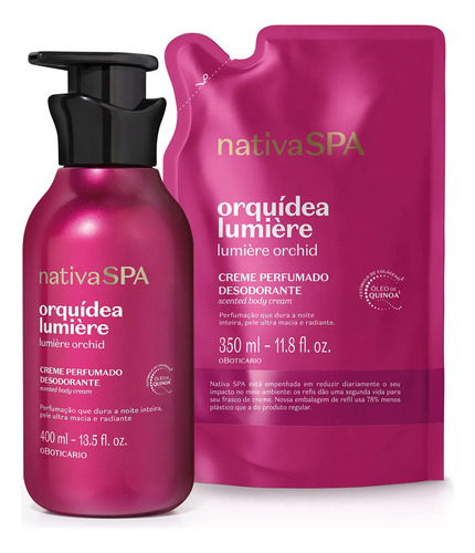 Combo nativa spa orquidea lumiere creme perfumado desodoran
