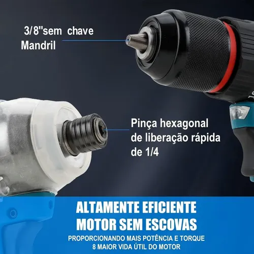 Combo Parafusadeira E Furadeira De Impacto 2 Baterias Dobevi