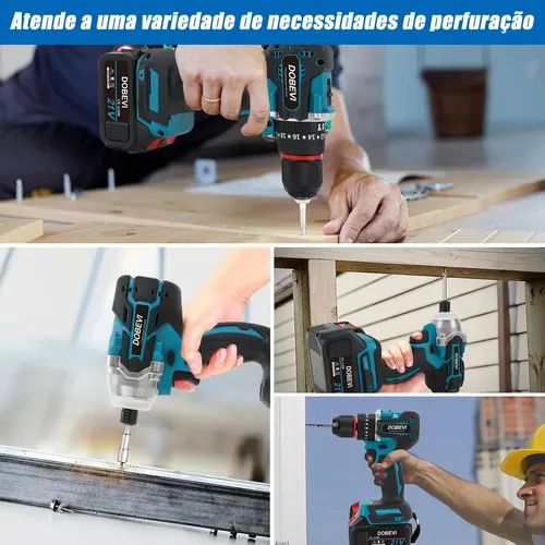 Combo Parafusadeira E Furadeira De Impacto 2 Baterias Dobevi