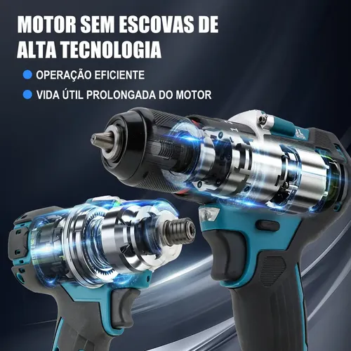 Combo Parafusadeira E Furadeira De Impacto 2 Baterias Dobevi