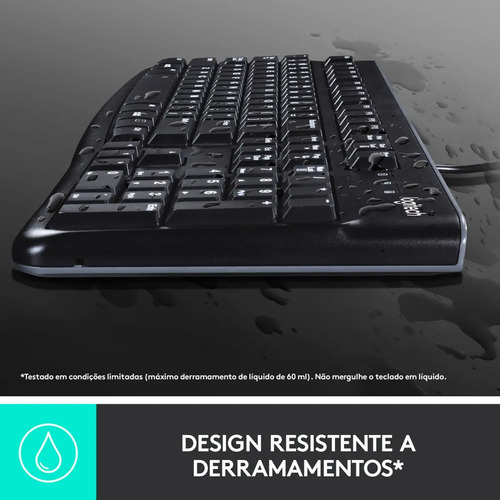 Combo Teclado e Mouse com fio USB Logitech MK120 Layout ABNT2